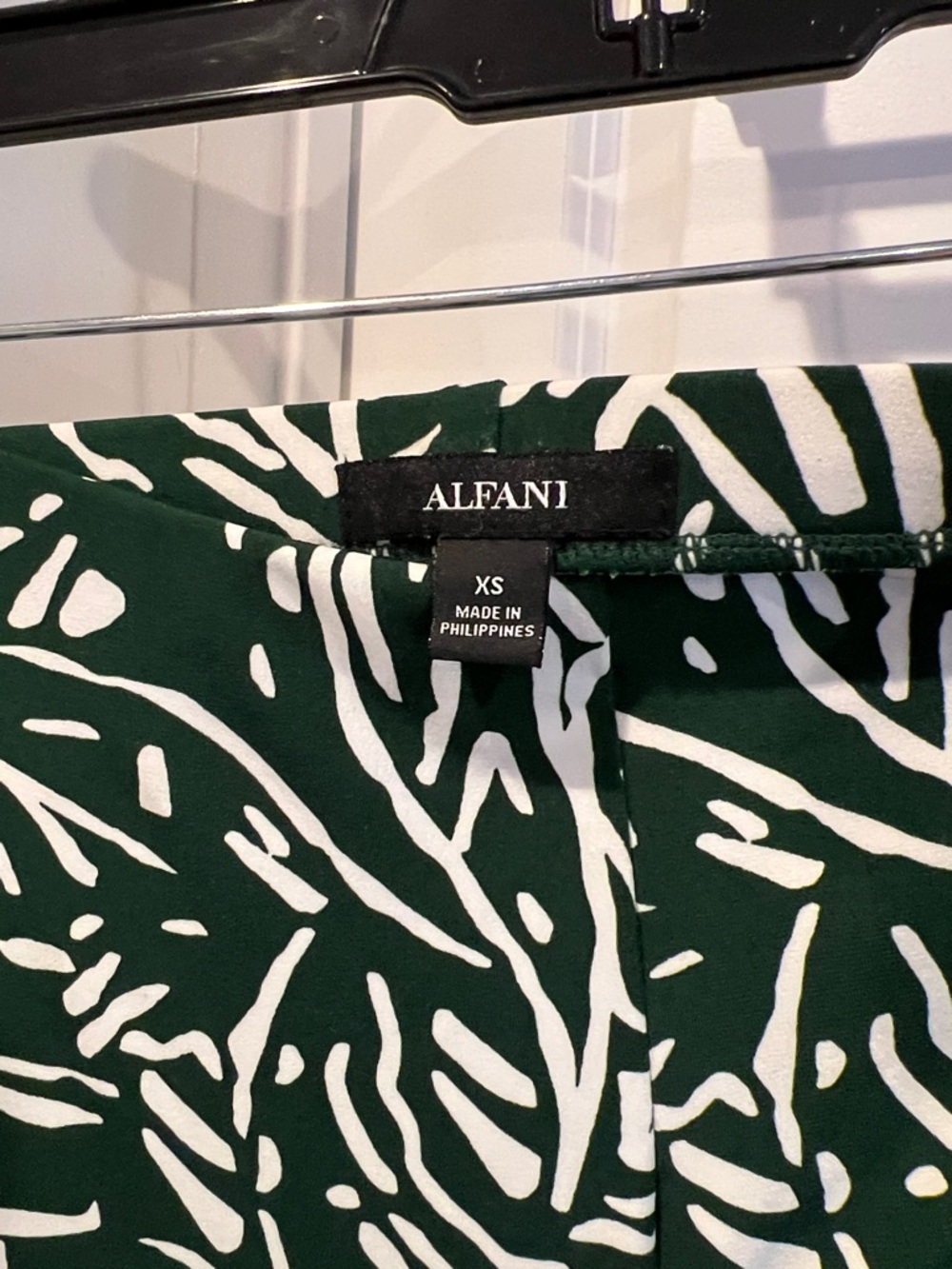 Alfani Forest Green & White Abstract Wide-Leg Pants - Picture 2 of 5